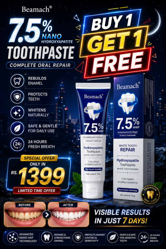 Beamach 7.5%  Hydroxyapatite Toothpaste – White Tooth Repair | Buy 1 Get 1 FREE