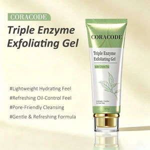 Coracode Triple Enzyme Exfoliating Gel with Green Tea – Buy 1 Get 1 Free | Gentle Exfoliation & Brightening