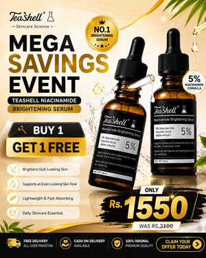 Teashell Niacinamide Brightening Serum |BUY ONE GET ONE FREE/ Fades Dark Spots, Evens Skin Tone & Boosts Glow (Buy 1 Get 1 Free)