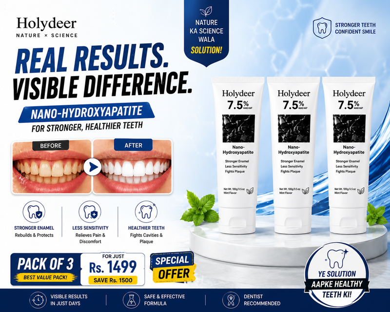 🦷 Holydeer 7.5% Nano-Hydroxyapatite Toothpaste – Pack of 3